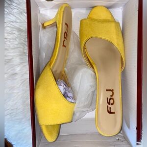 FSJ Yellow Spring Easter Mule Slip On Shoe Sandal